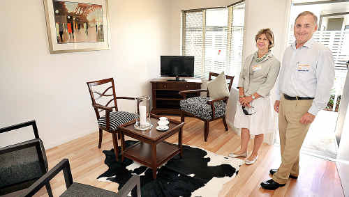 New Horizons Villas owners representative Dawn Schaffer and director Tony Roberts in one of the refurbished units. New Horizons Villas owners representative Dawn Schaffer and director Tony Roberts in one of the refurbished units.